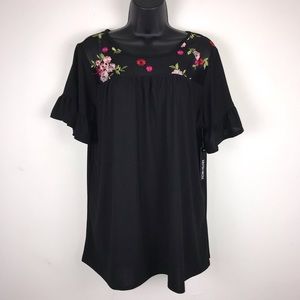 Kristin Nicole Black Sheer Blouse